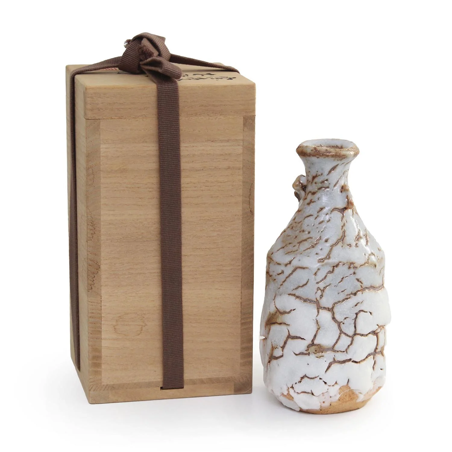 YOHAKU サマーギフト Ken Matsuzaki - Shino Sake Pourer with Signed Wooden Box (IN